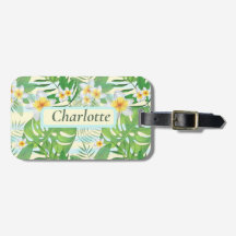 Island Flowers and Monstera Leaves Personalized 