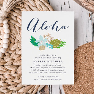 Island Flowers Bridal Shower Luau Invitation