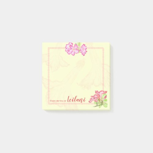 Island Flowers Personalized 3 x 3 Post_it Notes