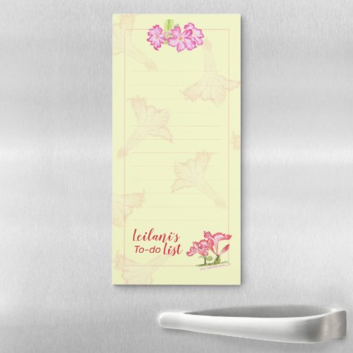 Island Flowers Personalized  Magnetic Notepad