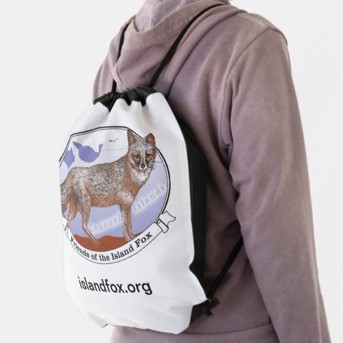 Island Fox Drawstring Backpack with Logo