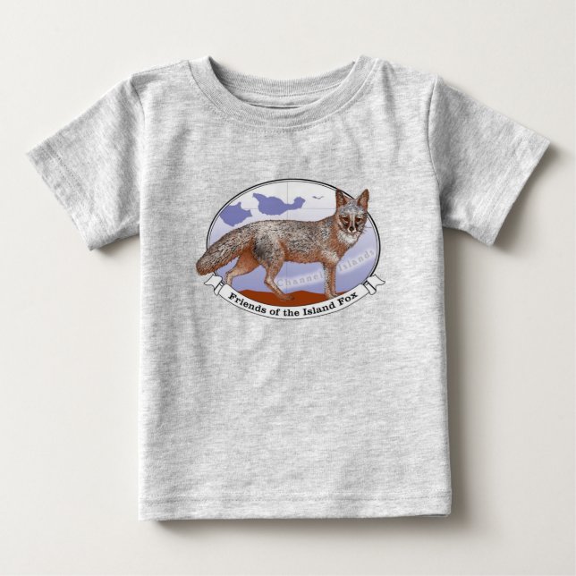 Island Fox Logo Grey baby T shirt (Front)