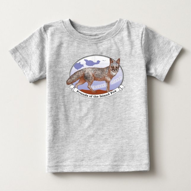 Island Fox Logo Grey Baby T-Shirt (Front)