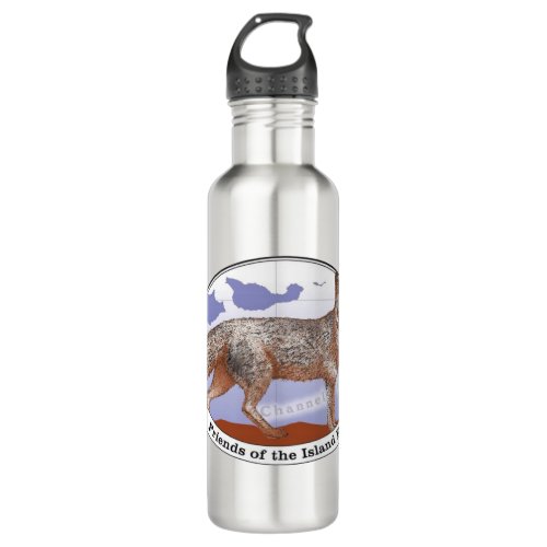 Island Fox Logo Steel Water Bottle 24 oz
