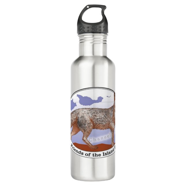 Island Fox Logo Steel Water Bottle 24 oz (Front)