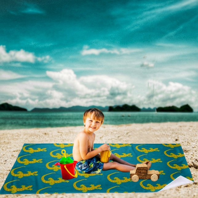 Island Gecko  Beach Towel (This Island Gecko Beach Towel, is a fun design for kids!)