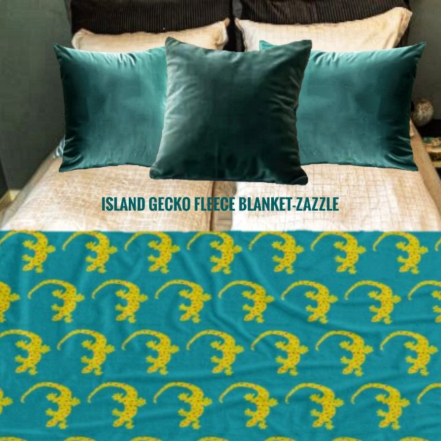 Island Gecko Fleece Blanket (Creator Uploaded)
