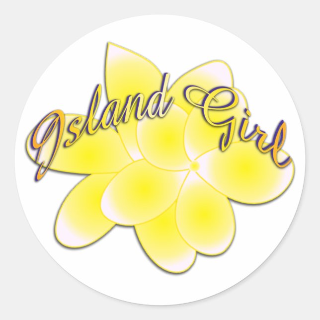 Island girl classic round sticker (Front)