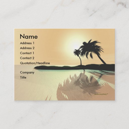 Customizable Island Gold - Chubby Business Card Template