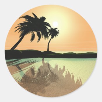 Island Gold Classic Round Sticker by Peerdrops at Zazzle