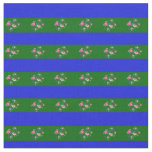 Island green, Royal blue folk flower stripe Fabric
