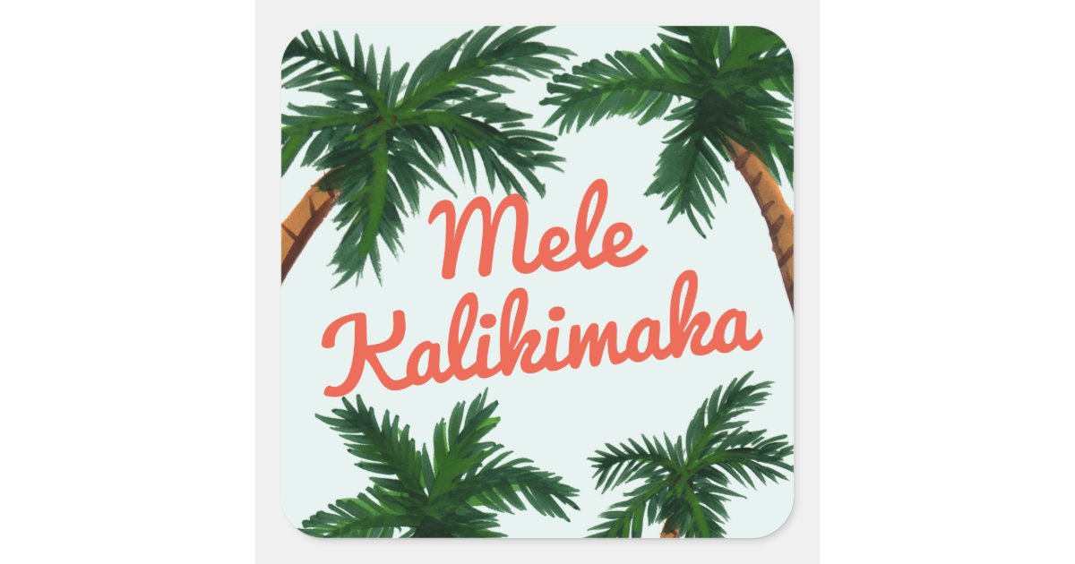 Island Greeting Square Sticker | Zazzle