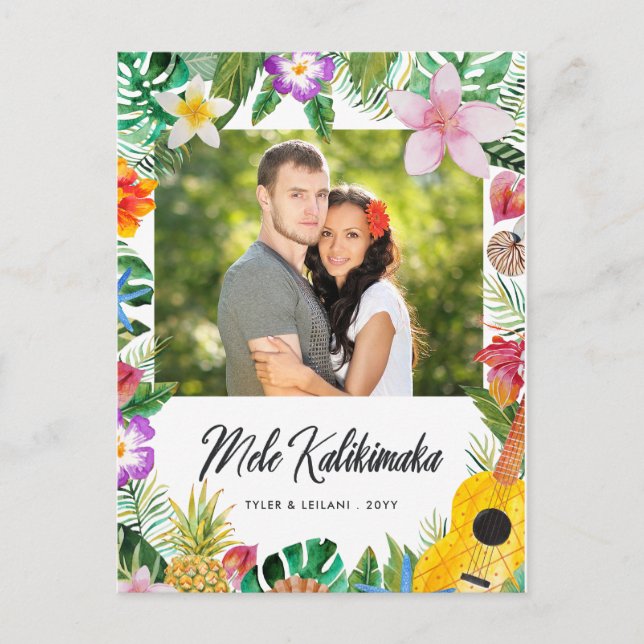 Island Greetings Photo Holiday Postcard (Front)