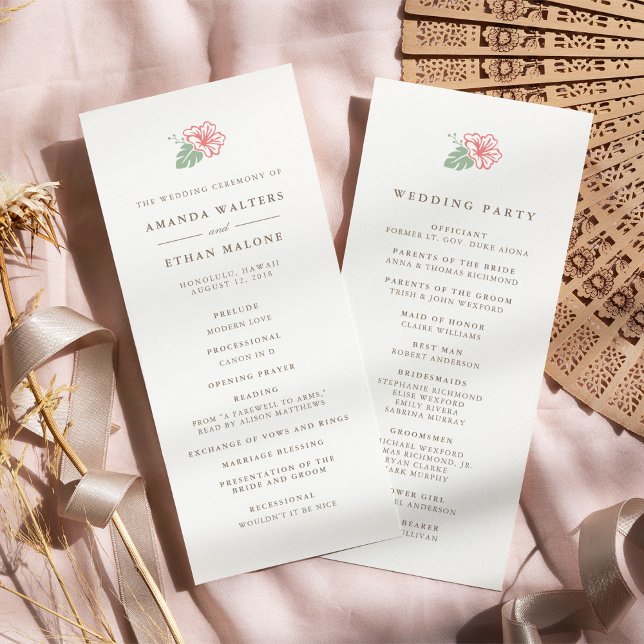 Island Hibiscus Double Sided Wedding Program (Creator Uploaded)