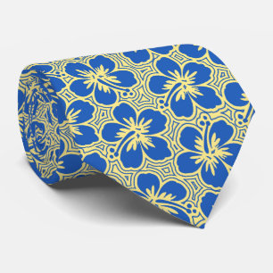Island Hibiscus Floral Hawaiian Two-sided Printed Tie