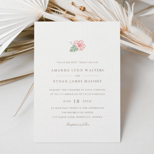 Island Hibiscus Flower Wedding Invitation