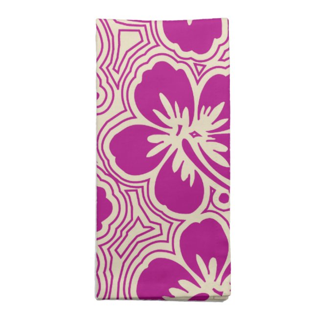 Island Hibiscus Hawaiian Dinner Napkins (Folded)