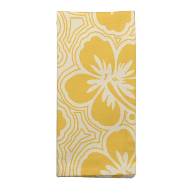 Island Hibiscus Hawaiian Dinner Napkins (Folded)