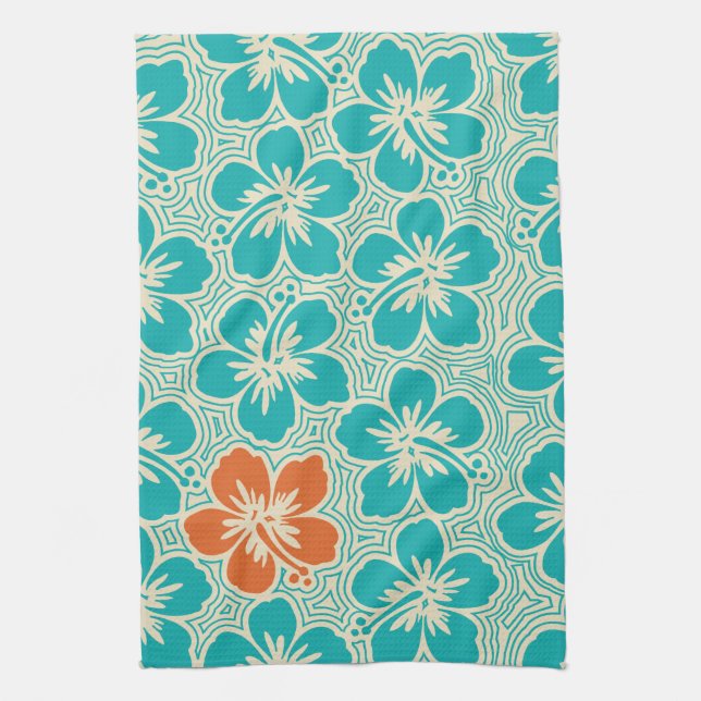 Island Hibiscus Hawaiian Kitchen Towel (Vertical)