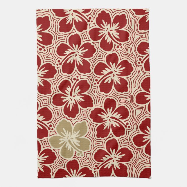 Island Hibiscus Hawaiian Kitchen Towel (Vertical)