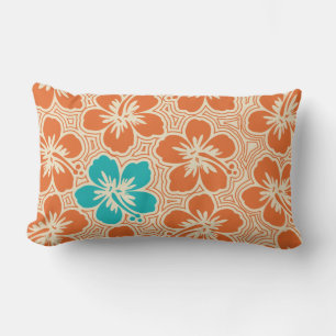 Island Hibiscus Hawaiian Reversible Lumbar Pillow