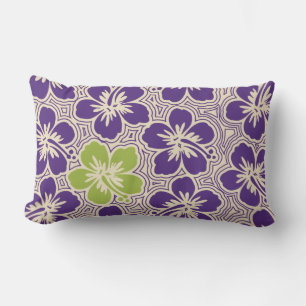 Island Hibiscus Hawaiian Reversible Lumbar Pillow