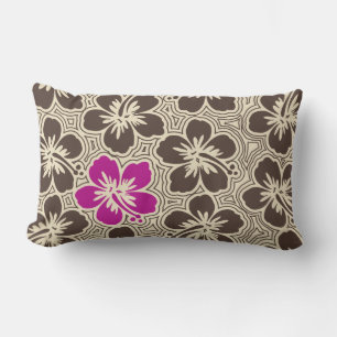 Island Hibiscus Hawaiian Reversible Lumbar Pillow