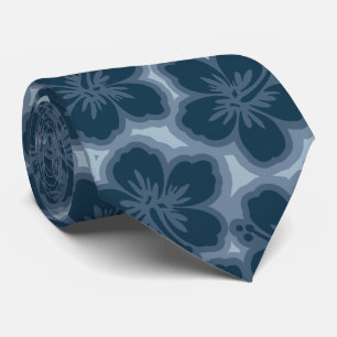 Island Hibiscus Hawaiian Tonal Two-sided Printed Neck Tie