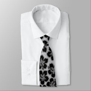 Island Hibiscus Hawaiian Tonal Two-sided Printed Tie