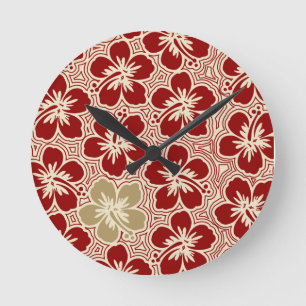 Island Hibiscus Hawaiian Wall Clocks