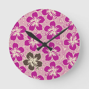 Island Hibiscus Hawaiian Wall Clocks