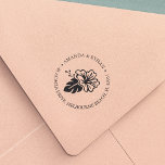 Island Hibiscus Return Address Self-inking Stamp<br><div class="desc">Island chic return address stamp features your name(s) and return address encircling a tropical hibiscus flower illustration.</div>