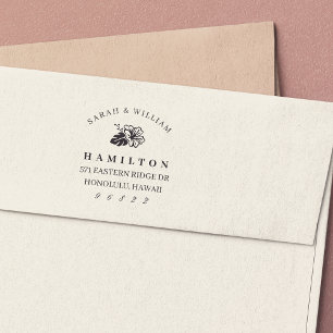 Island Hibiscus Return Address Self-inking Stamp