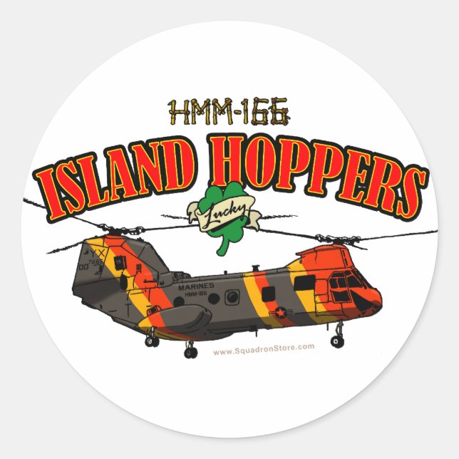 Island Hoppers Simple Design Classic Round Sticker (Front)
