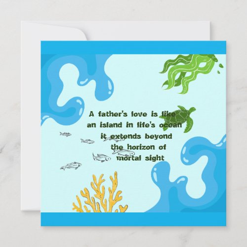 island in lifes ocean Fathers Day Invitation