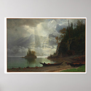 Island in the Lake (oil on canvas) Poster