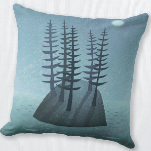 Island in the Ocean Art Throw Pillow