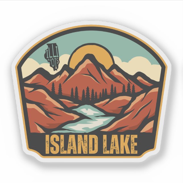 Island Lake, Illinois  Sticker (Front)