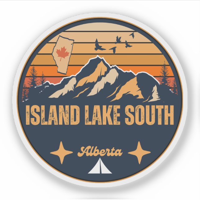 Island Lake South, Alberta Sticker (Front)