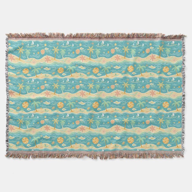 Island Life Is Synonymous To Beach Life Throw Blanket (Front)