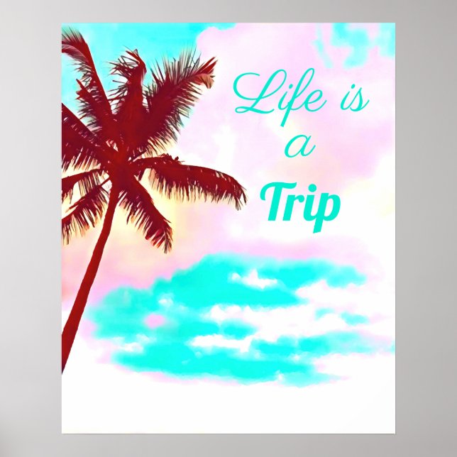 Island life tropical palm trees poster (Front)