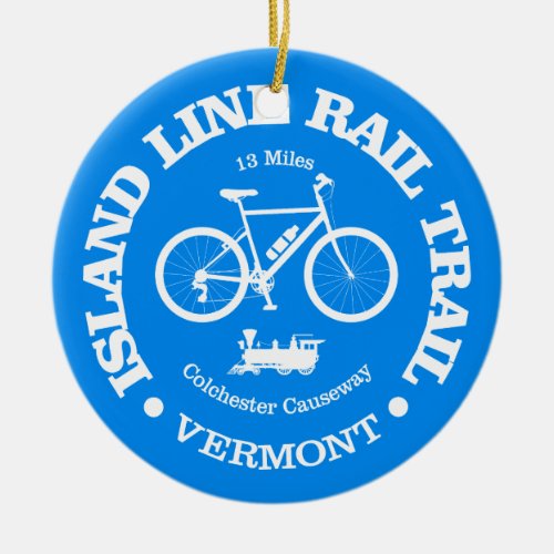 Island Line Rail Trail cycling Ceramic Ornament