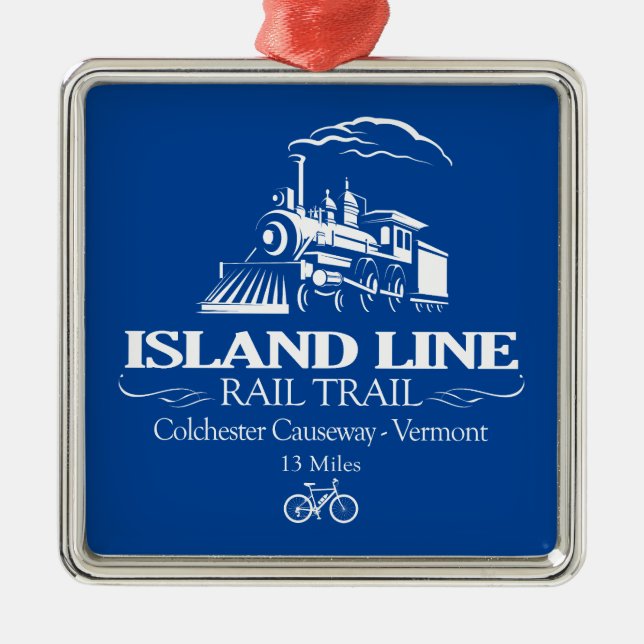 Island Line Rail Trail (RT) Metal Ornament (Front)