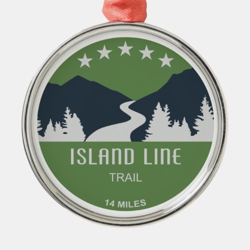 Island Line Trail Metal Ornament