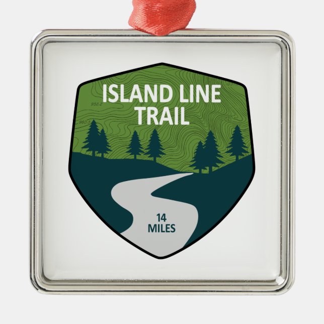 Island Line Trail Metal Ornament (Front)