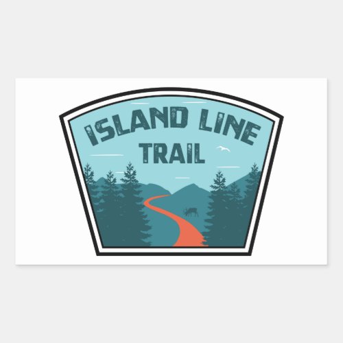 Island Line Trail Rectangular Sticker