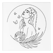 Island Muse – Tropical Feminine Line Art