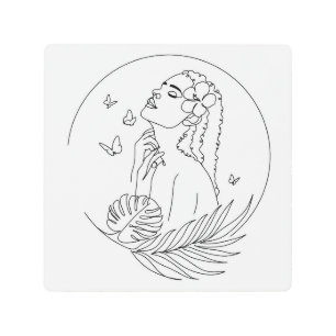 Island Muse – Tropical Feminine Metal Print