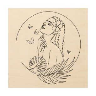 Island Muse – Tropical Feminine  Wood Wall Art