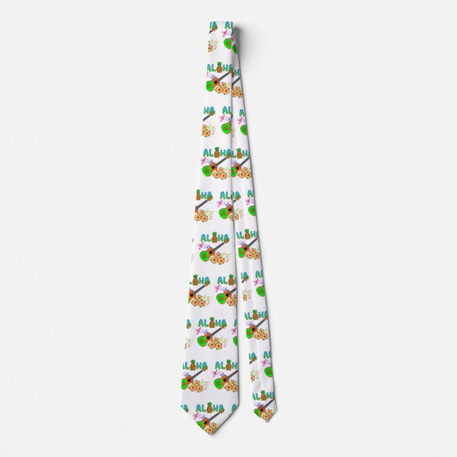 Island Music Ukulele Aloha Neck Tie (Front)
